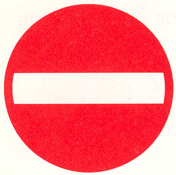 Eenrichtingsweg, in deze richting gesloten voor voertuigen, ruiters en geleiders van rij- of trekdieren of vee
